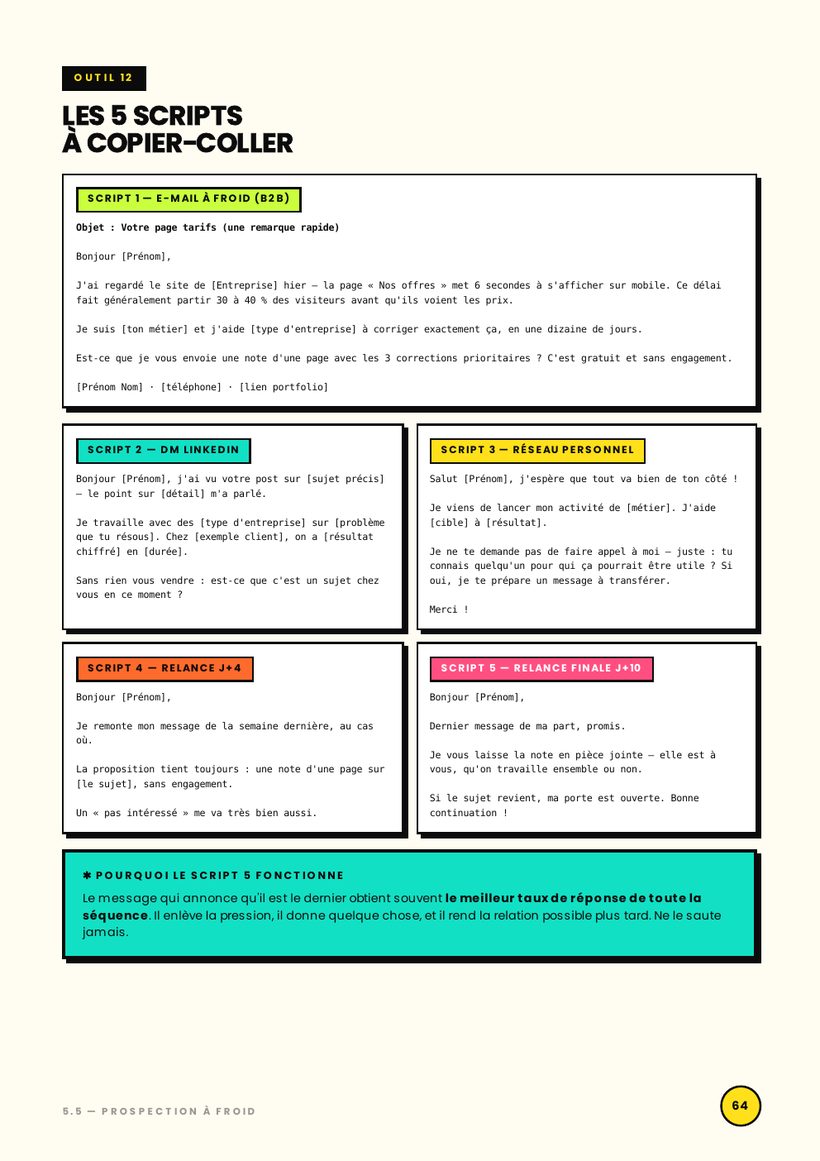 Page : les 5 scripts de prospection
